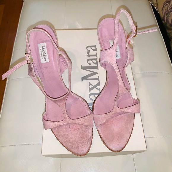 MaxMara pink suede high heel sandals - Picture 2 of 5
